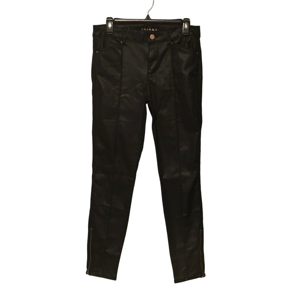 WHBM Black skinny faux leather jeggings the skinny ankle 4 NWOT